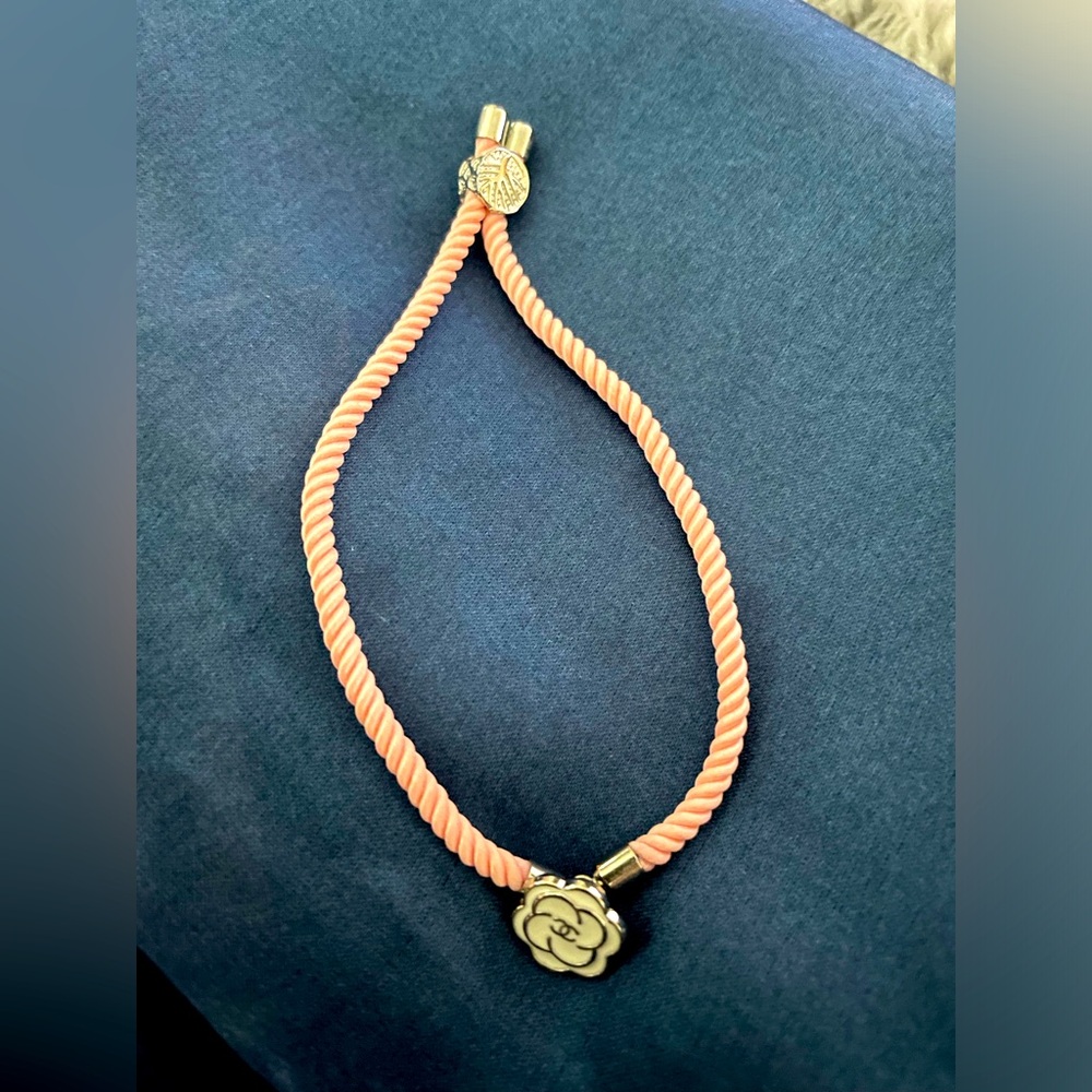 Up Cycle Chanel Camelia Button bracelet